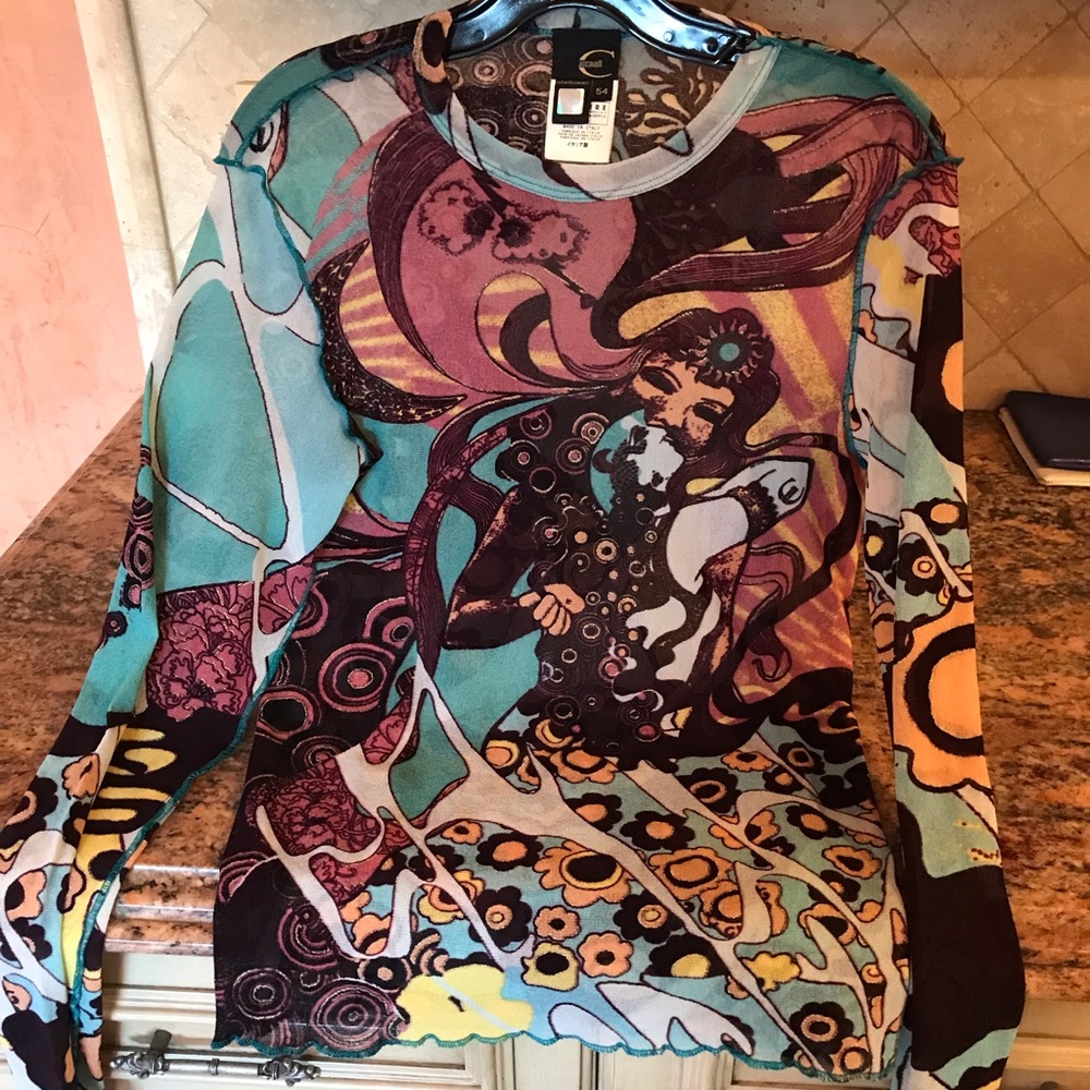 Just Cavalli floral crewneck sweater 54 large